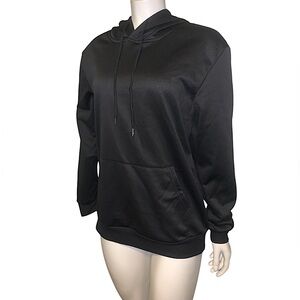 MENS BLACK ATHLETIC PULLOVER HOODIE SIZE SMALL